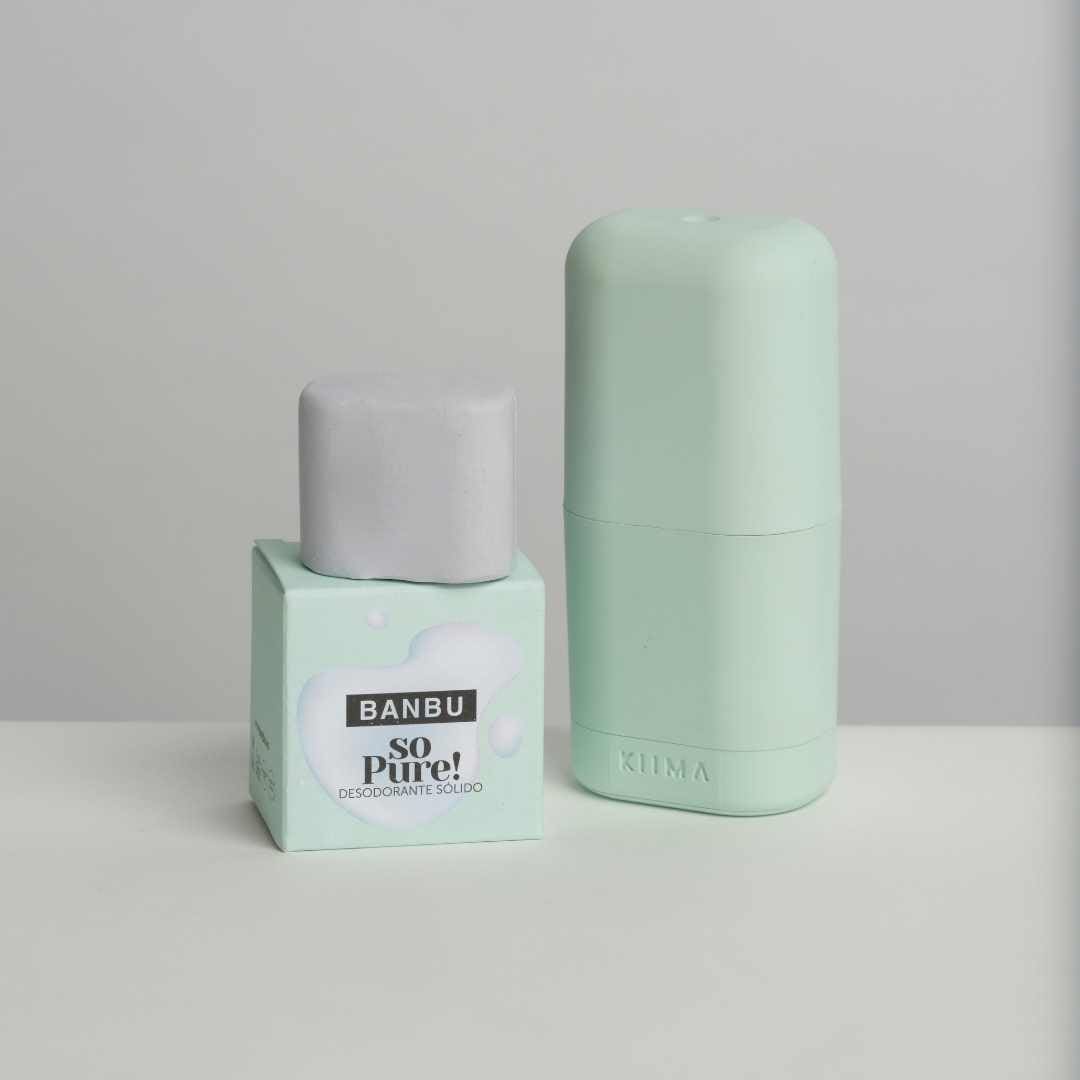 Desodorante Sólido ECO SO PURE (packaging, producto y aplicador)