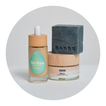 Pack de productos faciales ecológicos para piel mixta y grasa, diseñado para equilibrar, purificar y regular la producción de sebo con fórmulas naturales