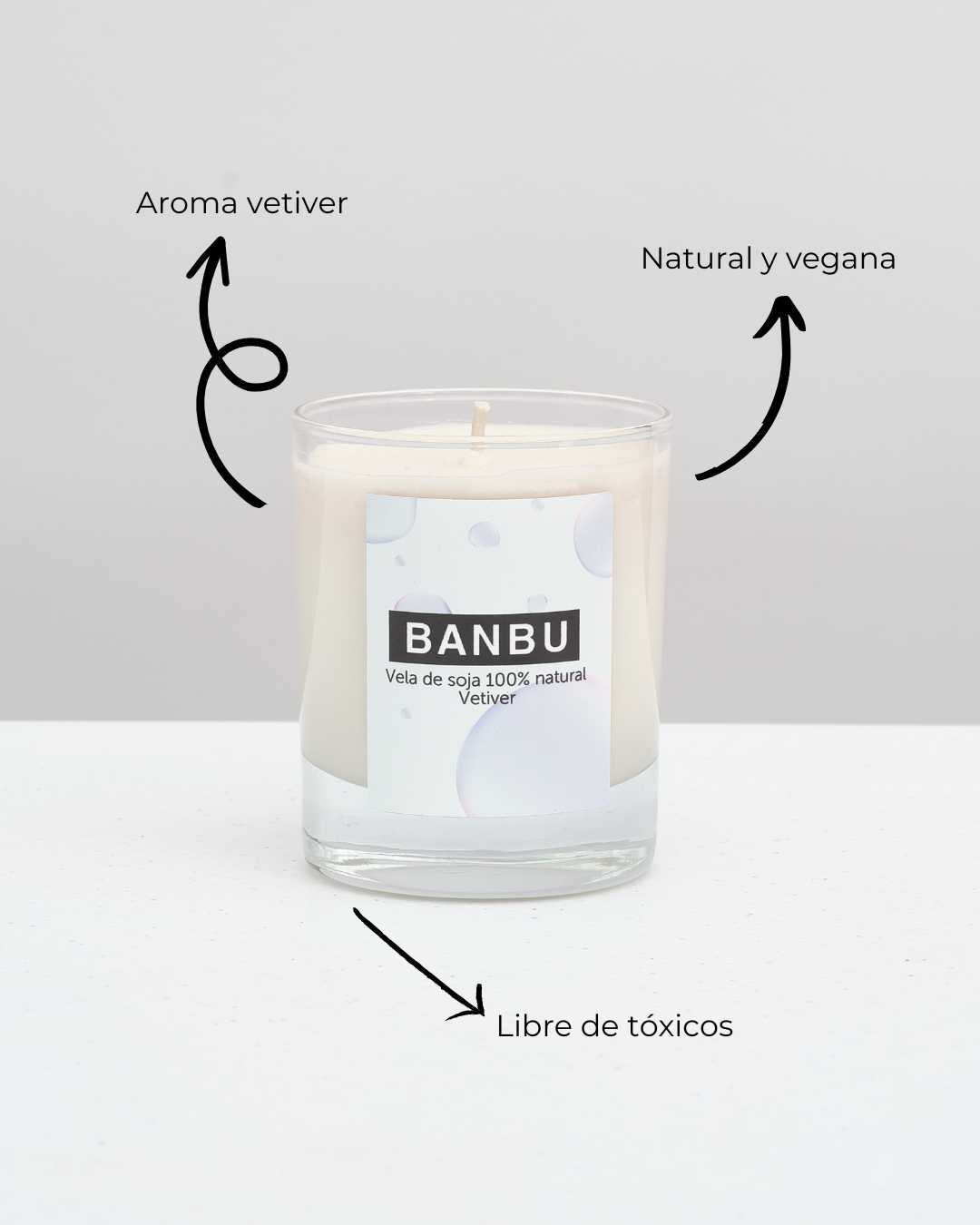 Vela de soja natural aroma Vetiver