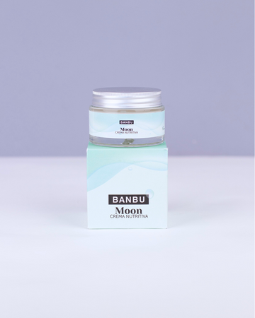 Envase y caja de la crema antiarrugas Moon de Banbu.