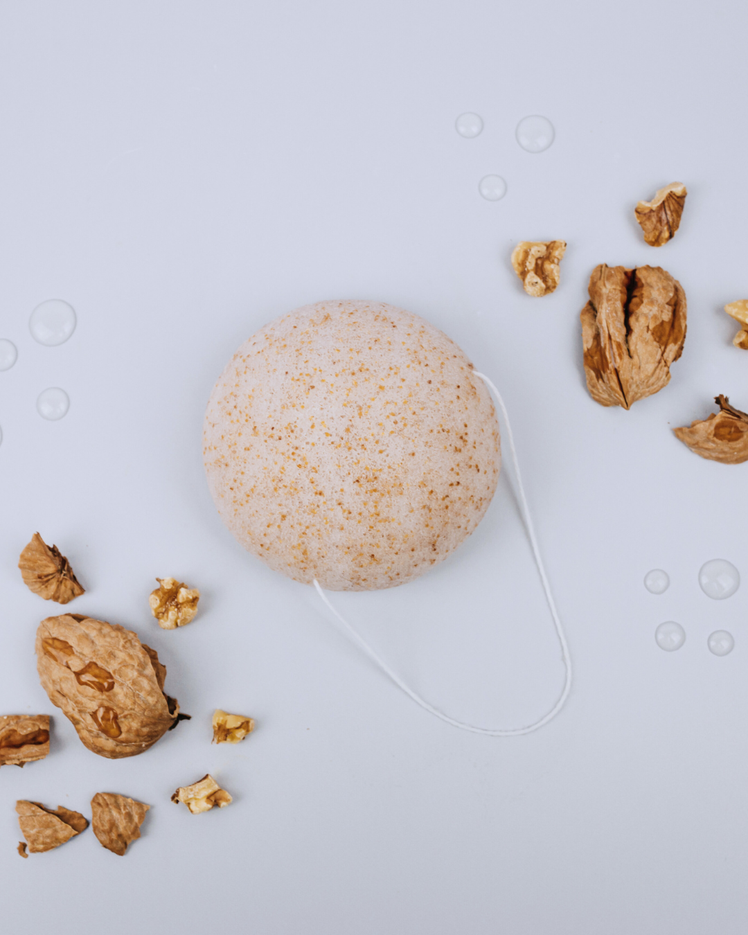Esponja konjac facial exfoliante con nuez sin caja