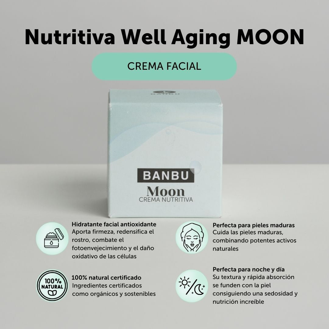 Crema facial antiedad hidratante y antioxidante que aporta firmeza, redensifica el rostro, combate el fotoenvejecimiento y el daño oxidativo de las celular  con ingredientes 100% naturales. Es perfecta para pieles maduras gracias a los activos naturales que contiene. Se puede aplicar de día y de noche. 