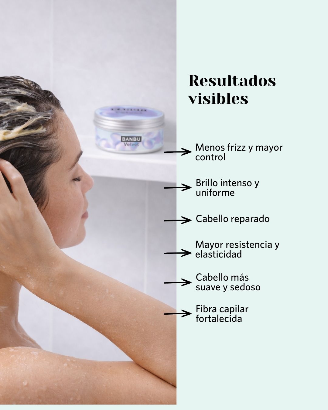 Mascarilla capilar hidratante que reduce el frizz, aporta brillo y fortalece el pelo desde el interior. Resultados visibles desde el primer uso.