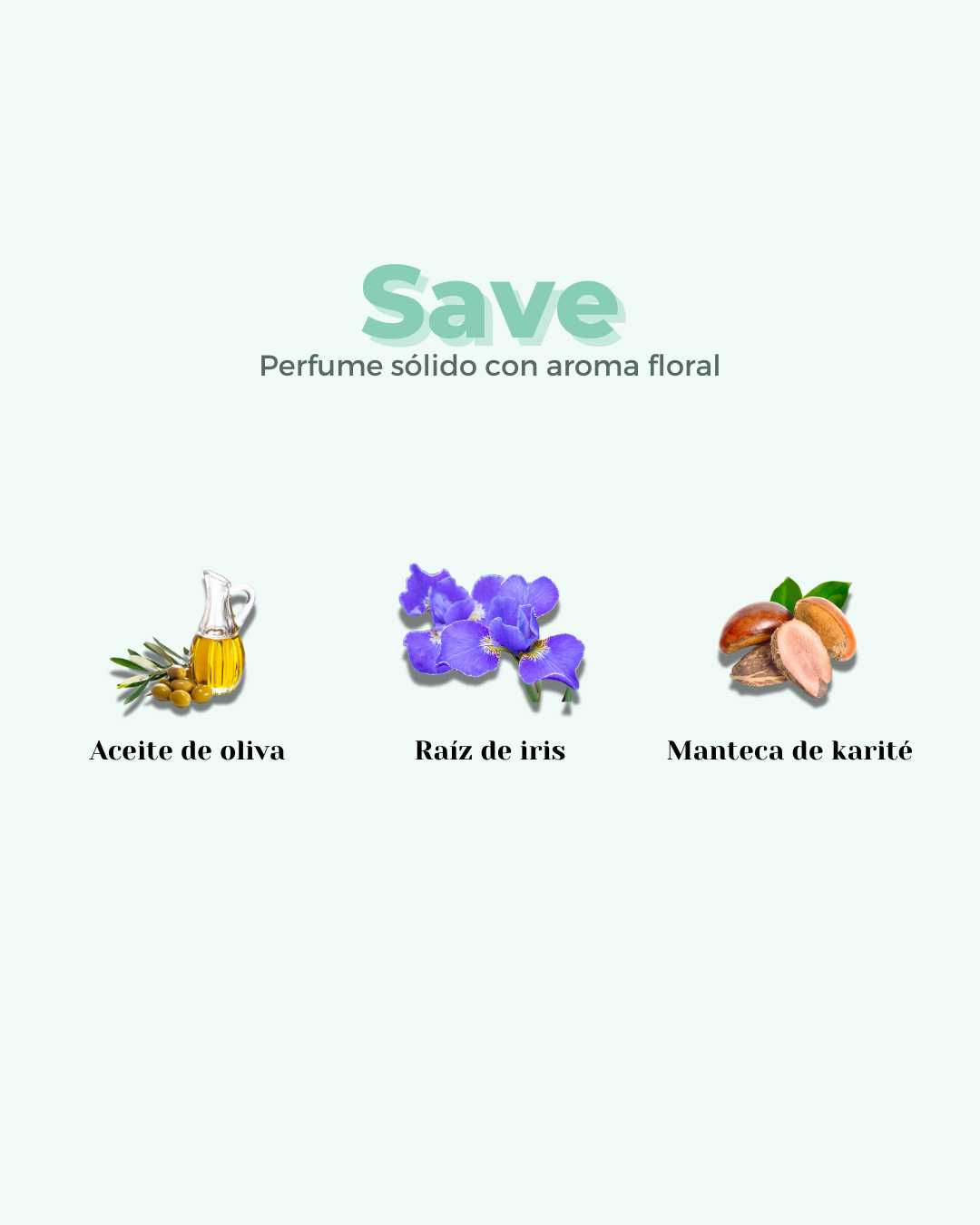 Ingredientes del perfume sólido SAVE