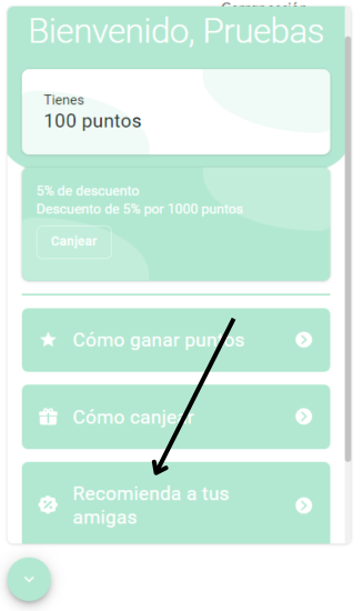 Abajo a la izquierda al pinchar en el icono del regalo te saldra un desplegable con varias opciones, pincha en la que pone "recomienda a tus amigas"