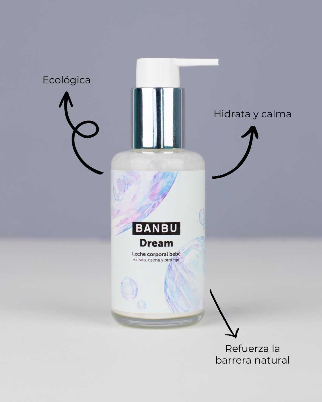 Leche corporal hidratante bebé Dream hidratante y calmante con fórmula ecológica que refuerza la barrera natural.