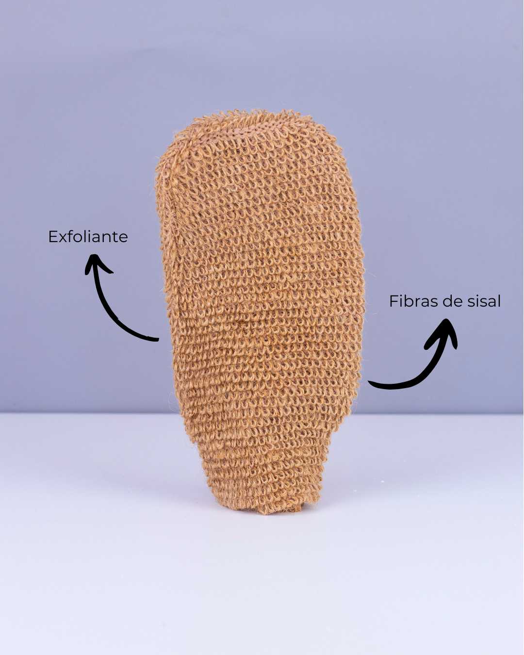 Manopla de sisal exfoliante natural es ideal para usar con el jabón de ducha 